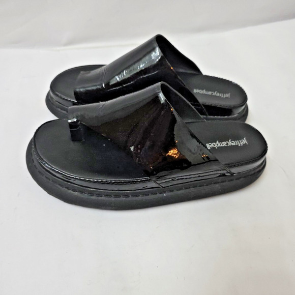 Jeffrey Campbell Chopper Platform Sandal Black Patent Leather Y2K size 9 - Picture 3 of 11